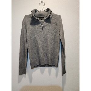 Banana Republic Merino Wool Quarter Zip Sweater Women S Petite Gray